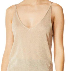 J Brand Lucy Metallic Gold V-Neck Cami